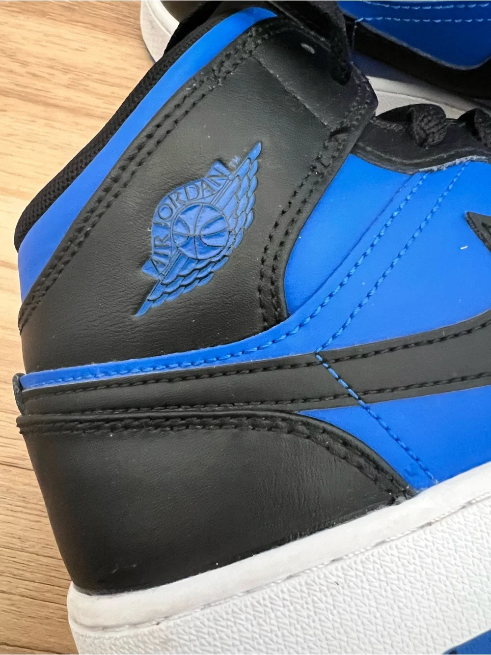 Nike Air Jordan 1 Mid Black/Royal Blue Sneakers- great condition
